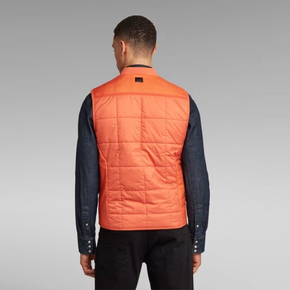 G-Star Raw Lightweight Quilted Vest | Orange | Sz S | Water Repelent - Picture 9 of 10
